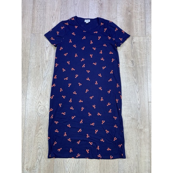 J. Crew Dresses & Skirts - J. Crew Womens Lobster Mini‎ T-Shirt Dress Navy Blue Red Short Sleeve Cotton XXS